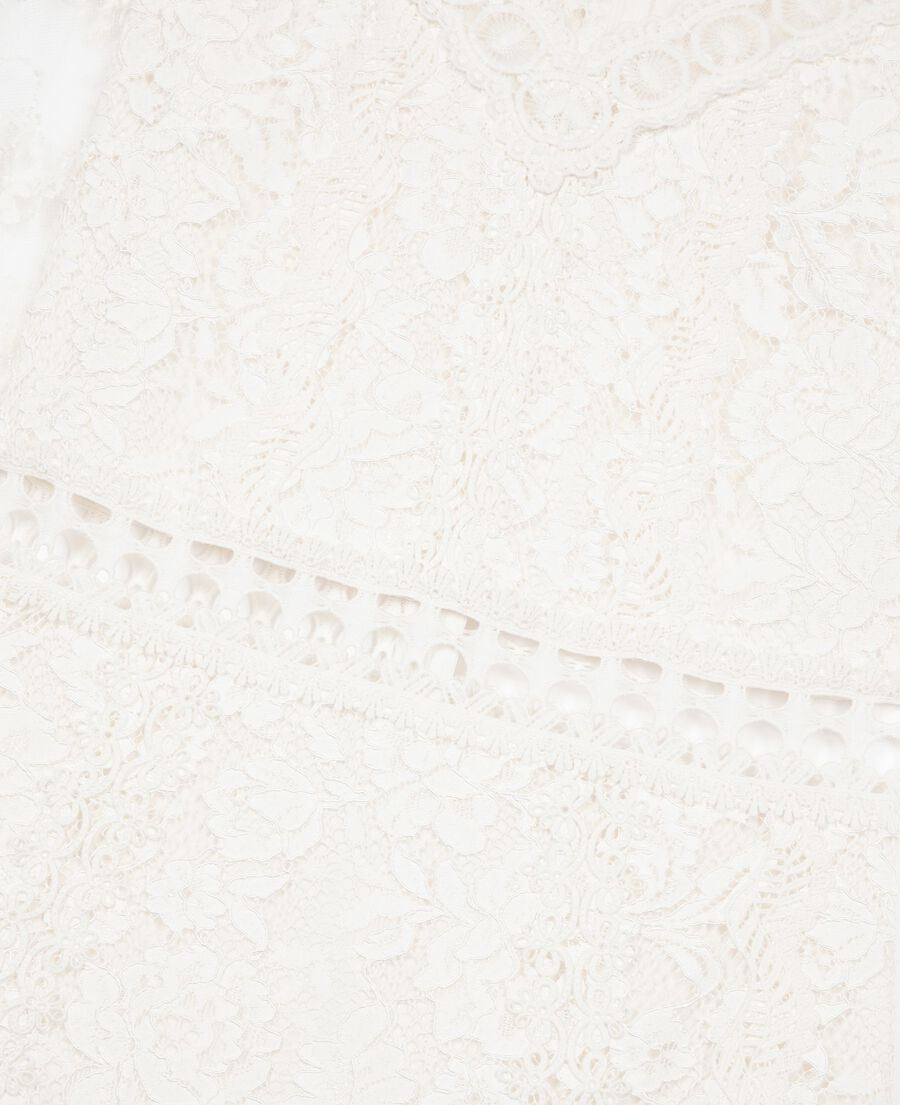 The Kooples DAMEN WHITE kurzes kleid aus ecrufarbener spitze