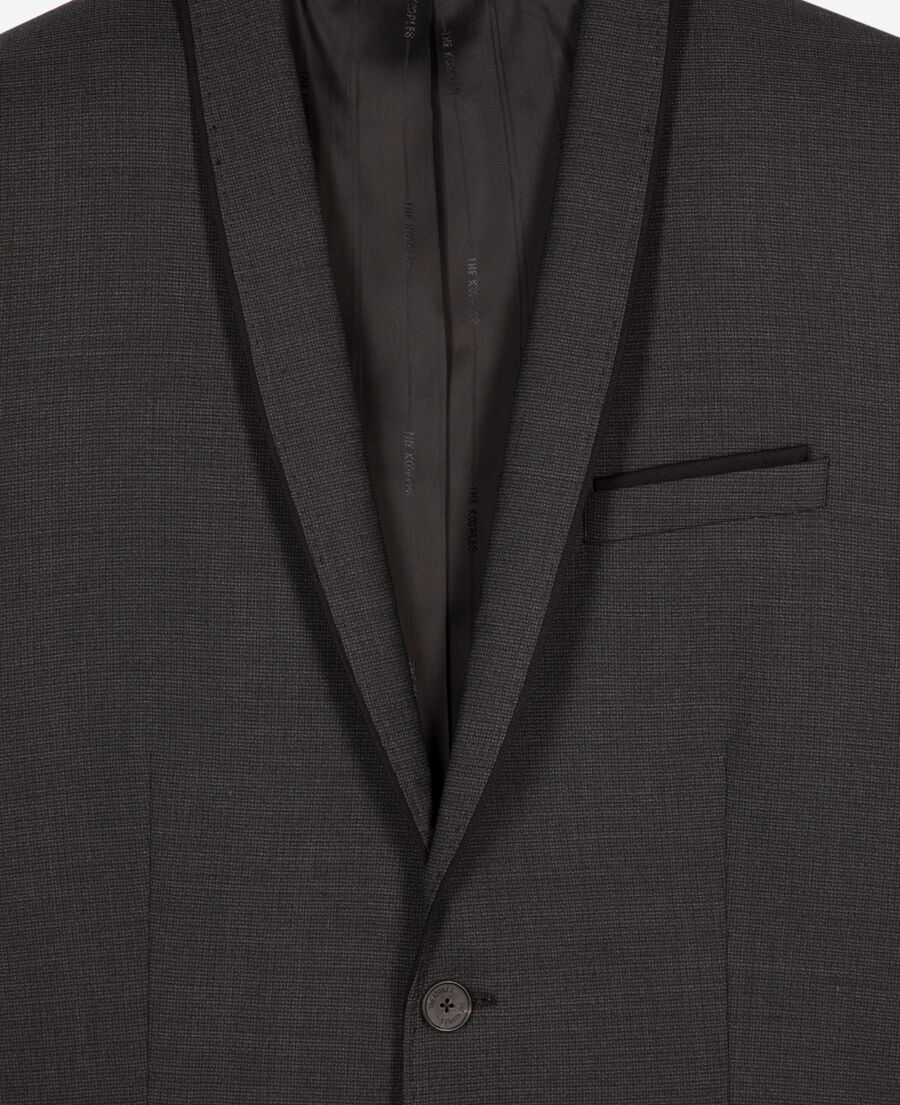 The Kooples HERREN BLACK GREY anzugjacke aus wollgemisch mikrokaro schwarz