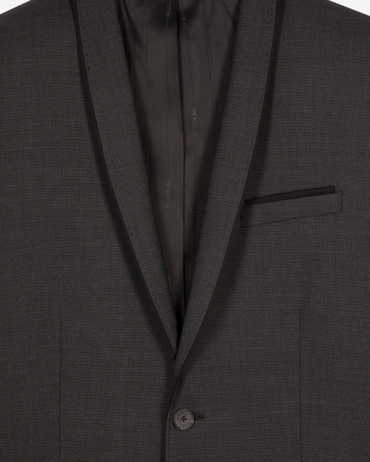 The Kooples MEN BLACK GREY black micro check wool blend suit jacket