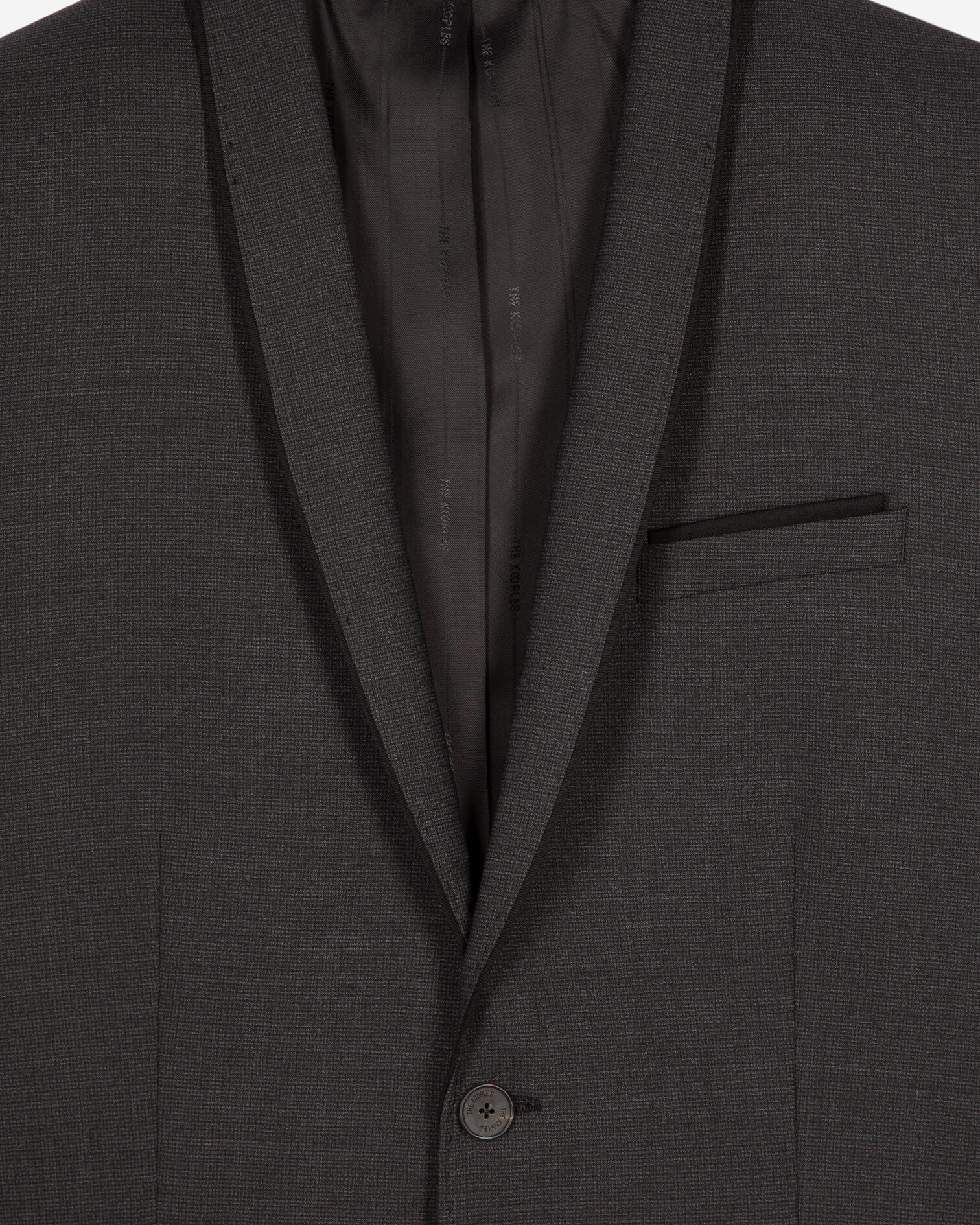Black micro check wool blend suit jacket, BLACK GREY, hi-res image number null