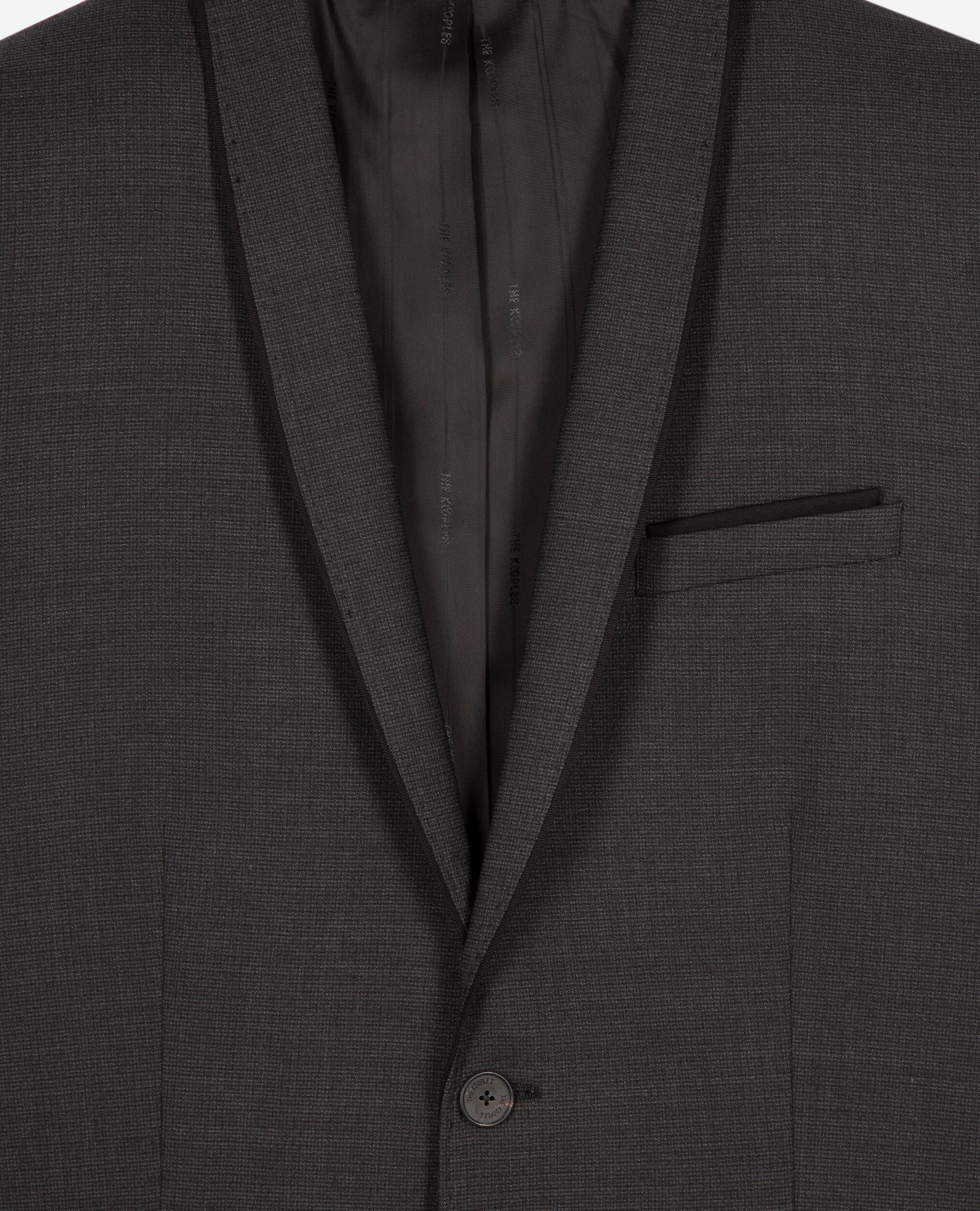 Anzugjacke aus Wollgemisch Mikrokaro schwarz, BLACK GREY, hi-res image number null