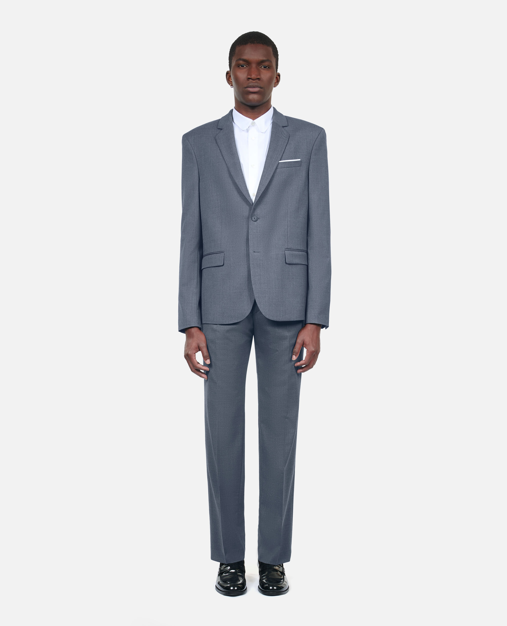 Blue wool suit jacket