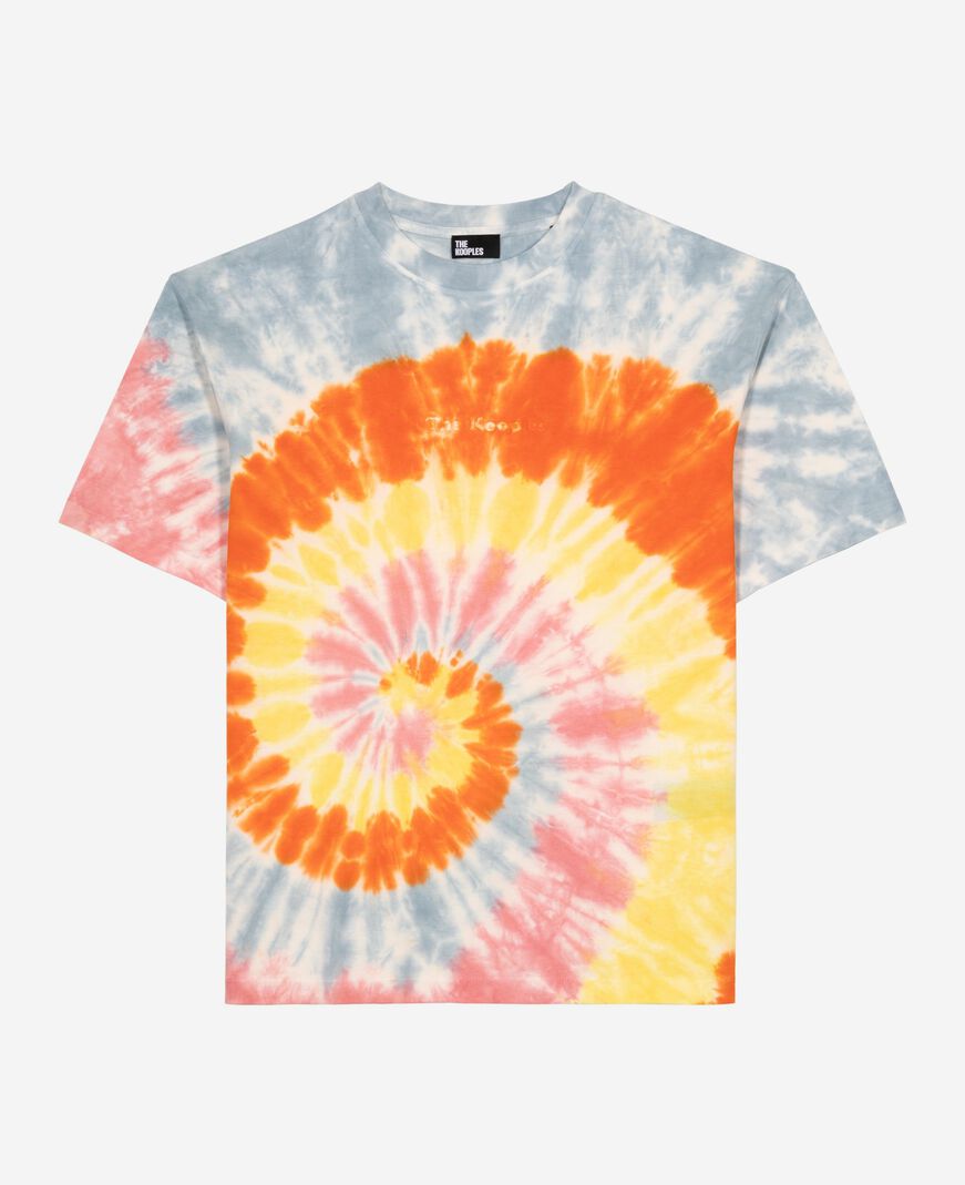 The Kooples WOMEN BABY BLUE multicolor tie-dye t-shirt