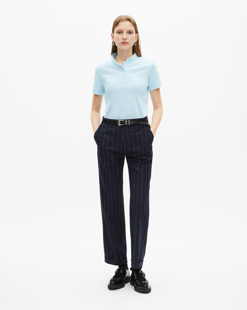 The Kooples F BABY BLUE polo shirt, contrasting collar, light blue