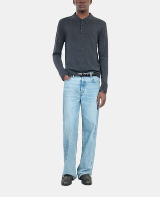 The Kooples MEN ANTHRACITE MELANGE grey wool sweater