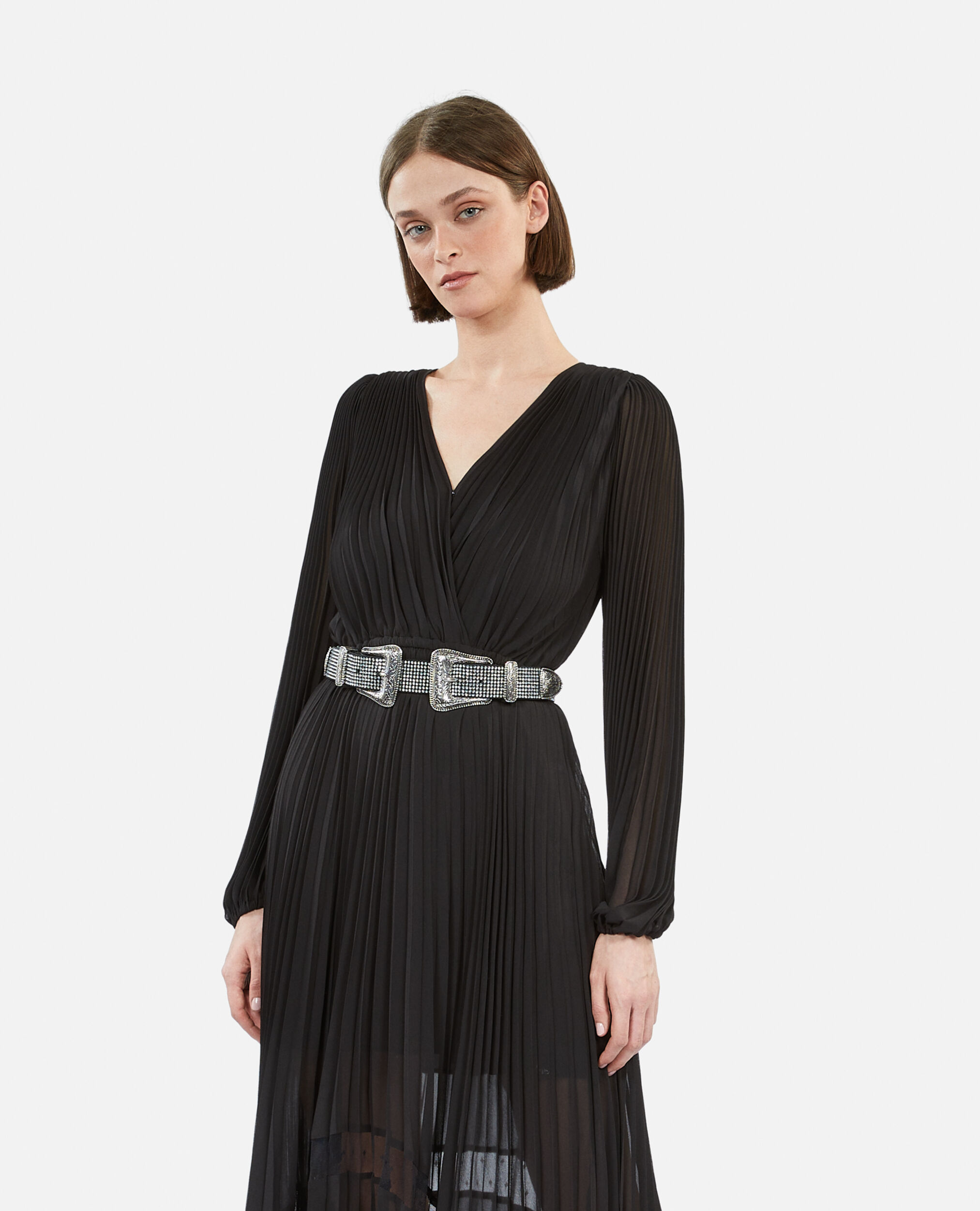 Black pleated dress new look outlet