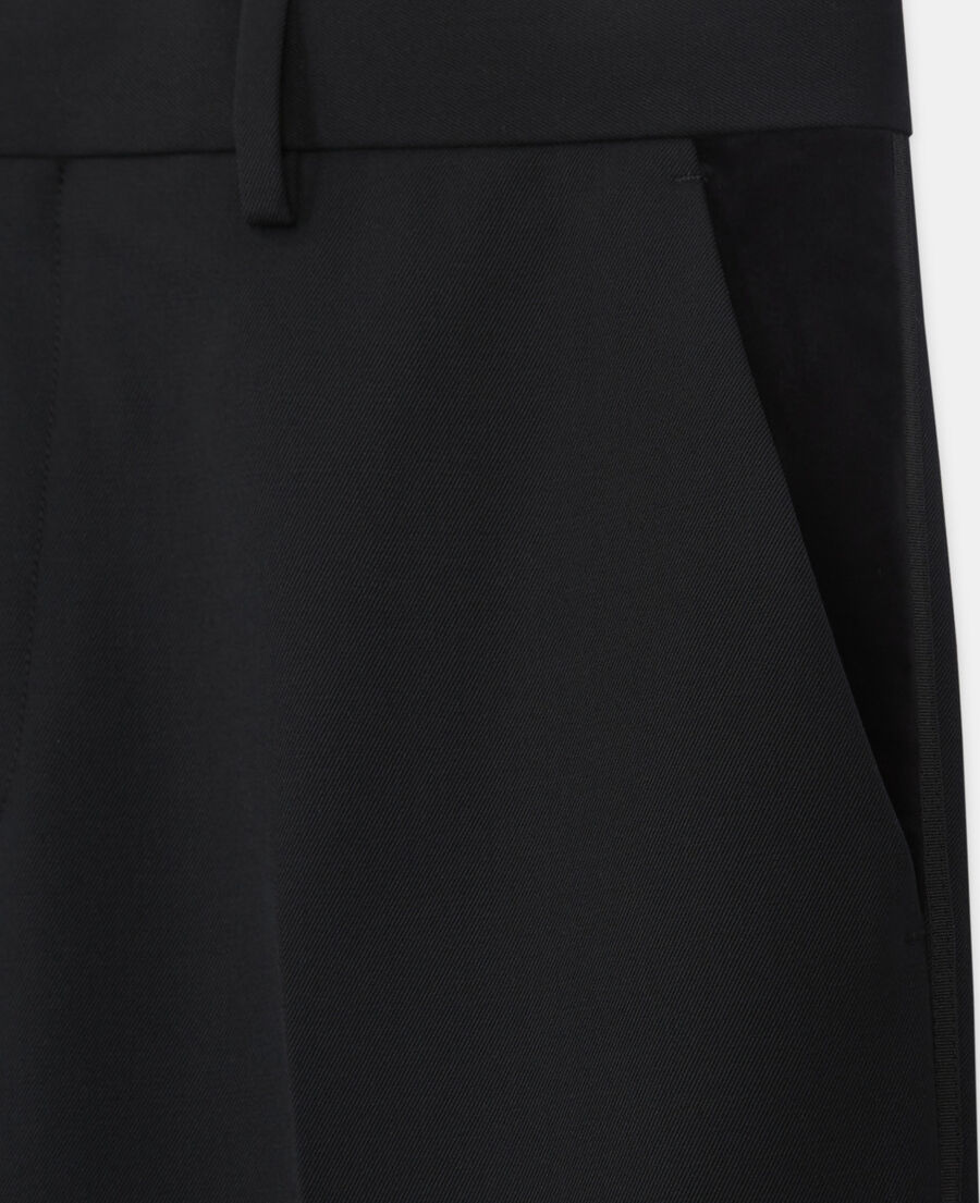 pantalon de costume en laine noir