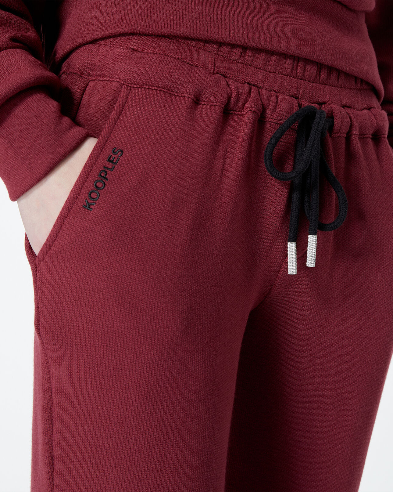 The Kooples FEMME BORDEAUX jogging taille élastique rouge