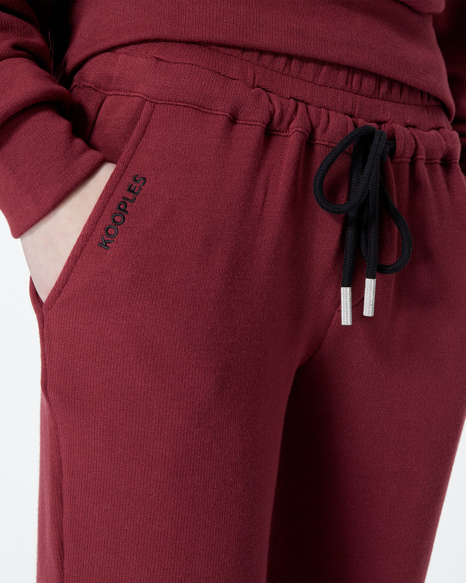 Jogging taille élastique rouge, BORDEAUX, hi-res image number null
