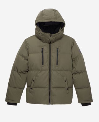 The Kooples H KAKI khaki hooded puffer jacket