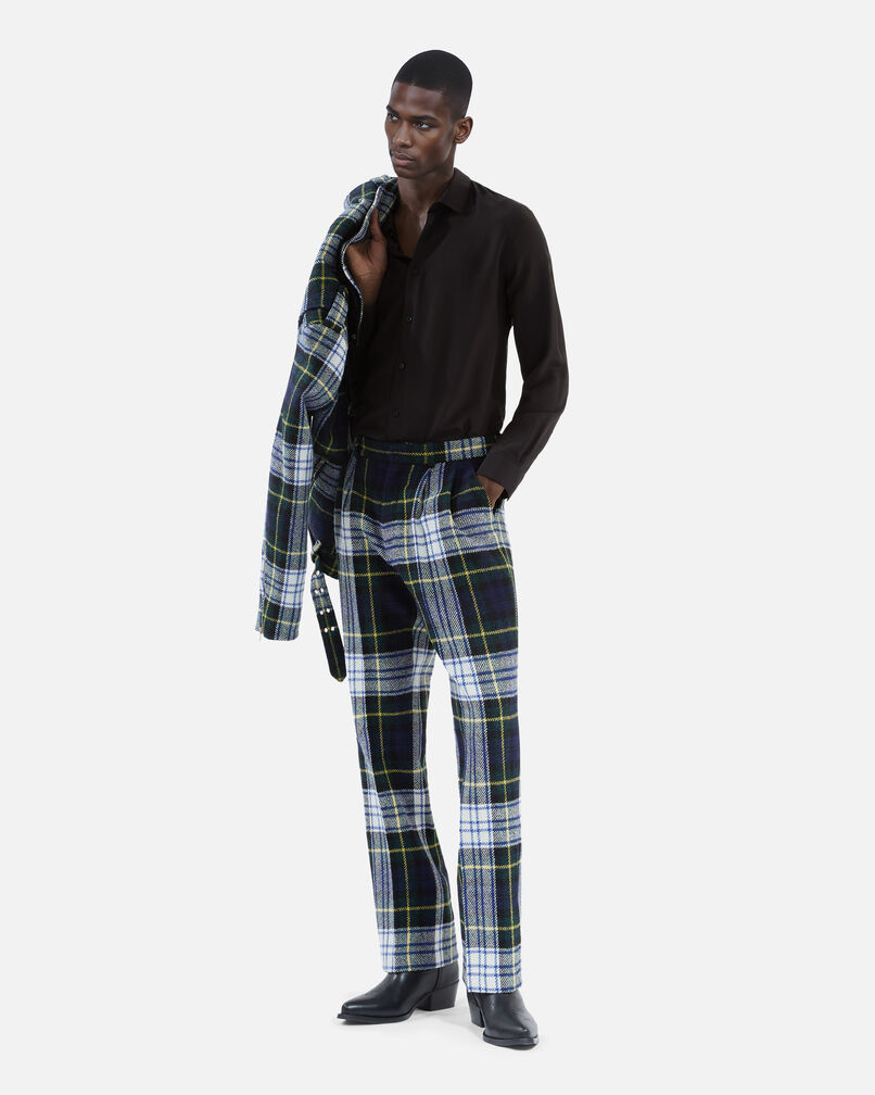 The Kooples HERREN GREEN-WHITE karierte, weite hose aus wolle the kooples x harris tweed