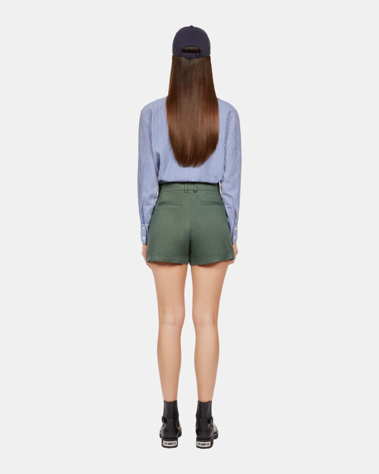 The Kooples WOMEN WOOD KAKI khaki suit shorts