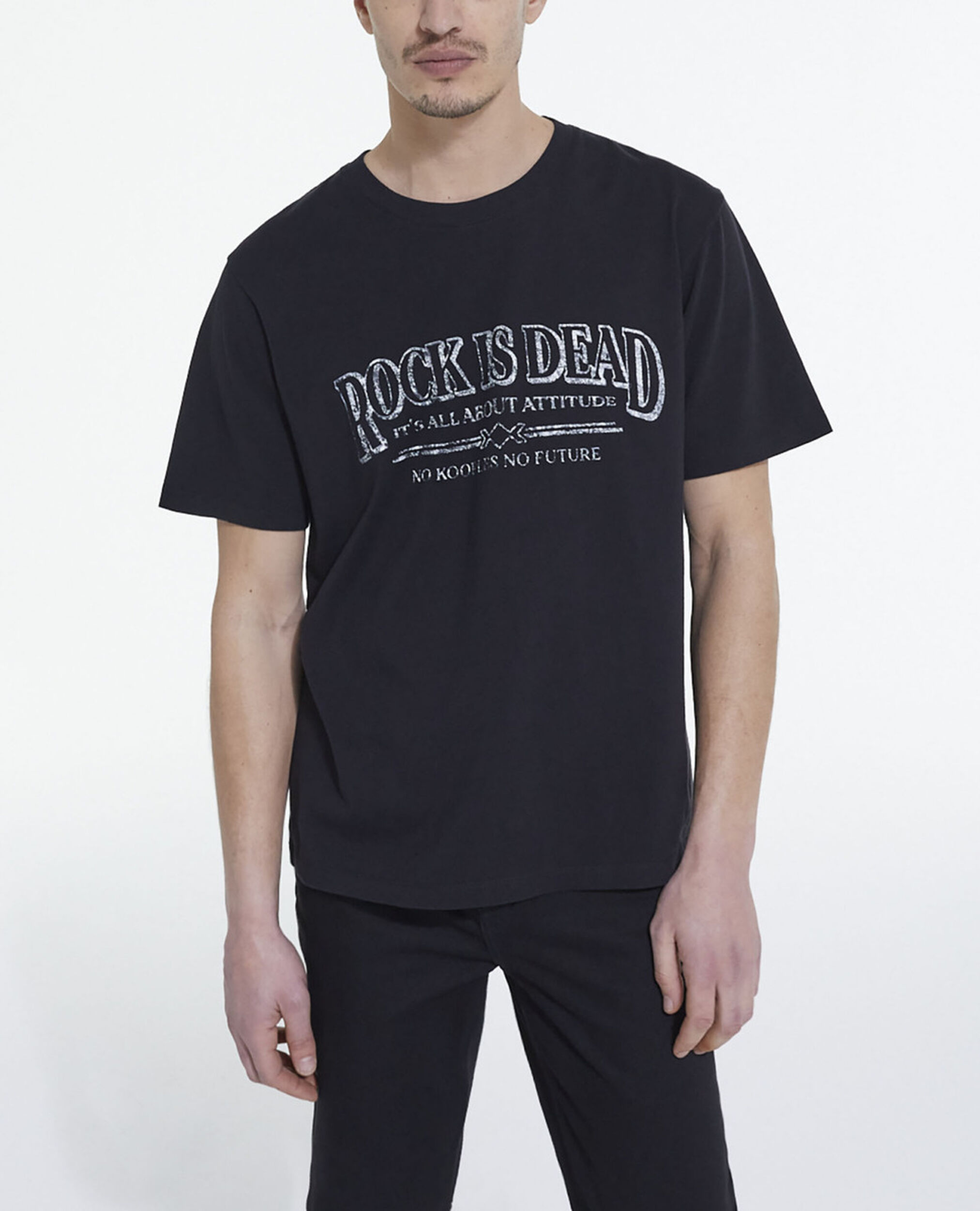 Gray T-shirt, BLACK WASHED, hi-res image number null