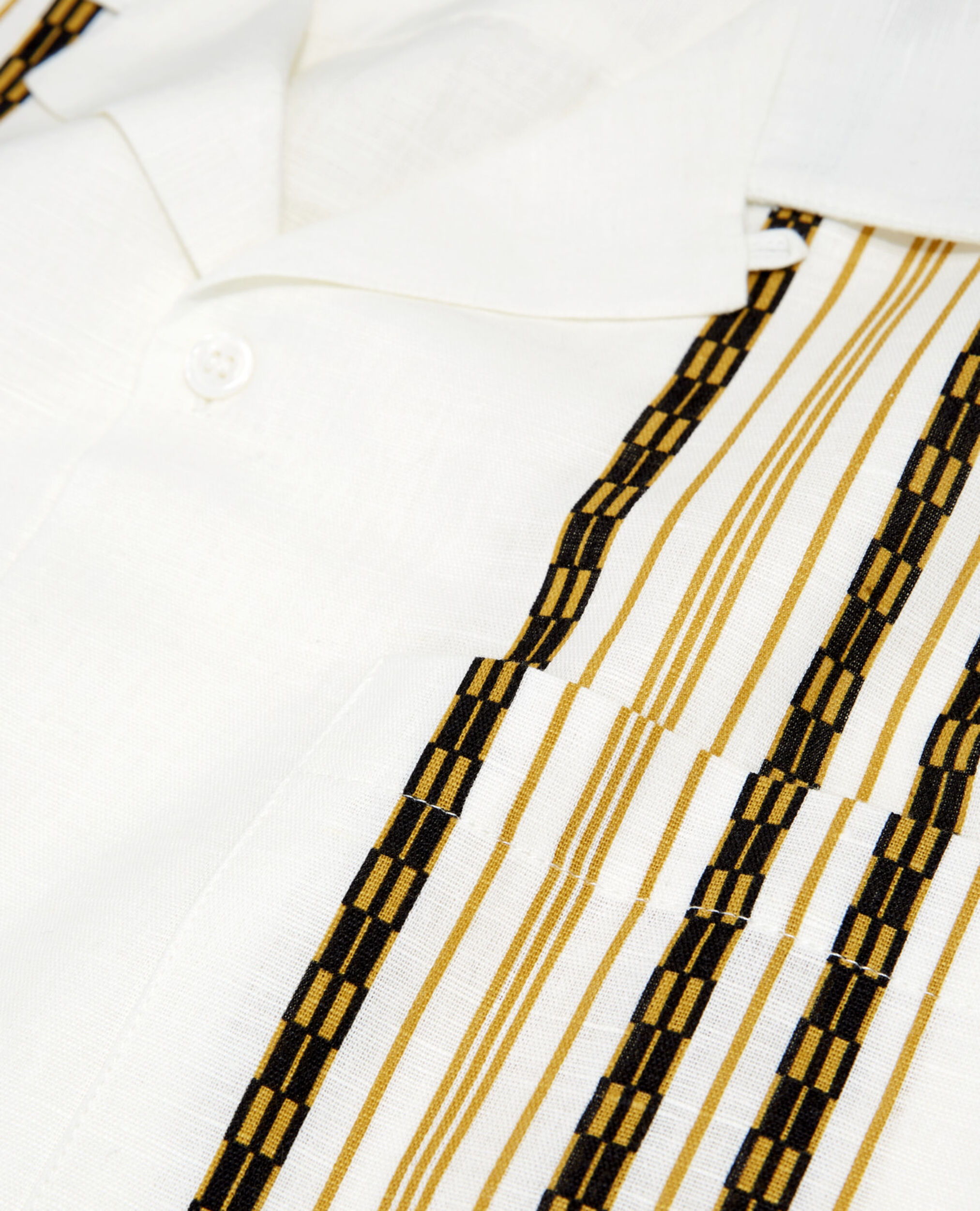 Camisa algodón motivo rayas verticales, WHITE - YELLOW, hi-res image number null