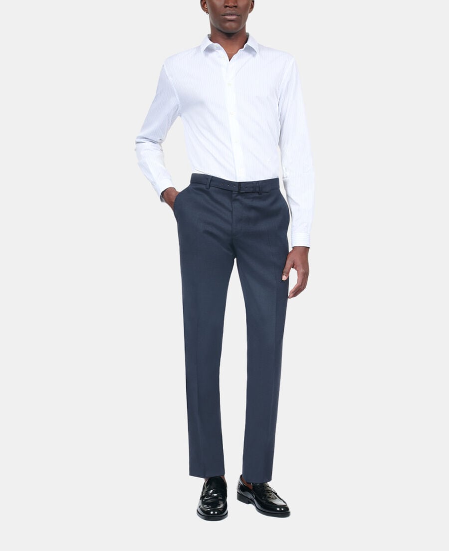 The Kooples MEN NAVY navy blue wool suit trousers