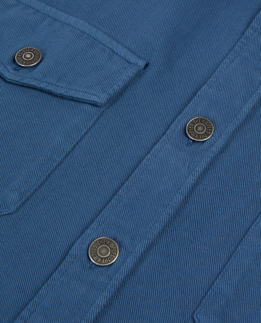 The Kooples HERREN MIDDLE NAVY blaues hemd aus leinen und baumwolle