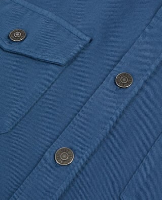 The Kooples HERREN MIDDLE NAVY blaues hemd aus leinen und baumwolle