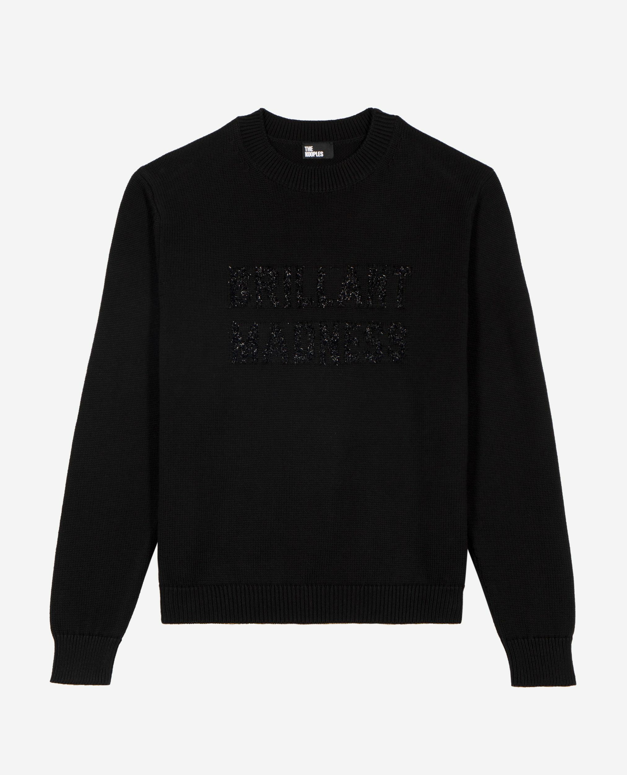 Jersey con jaquard de lúrex negro, BLACK, hi-res image number null