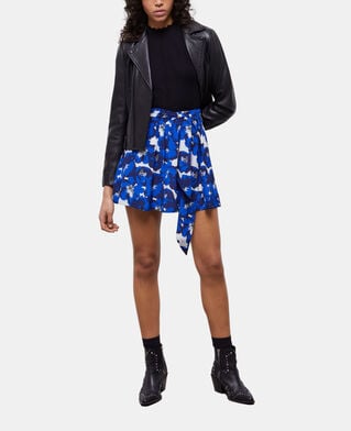 The Kooples FEMME BLUE jupe courte imprimée en soie