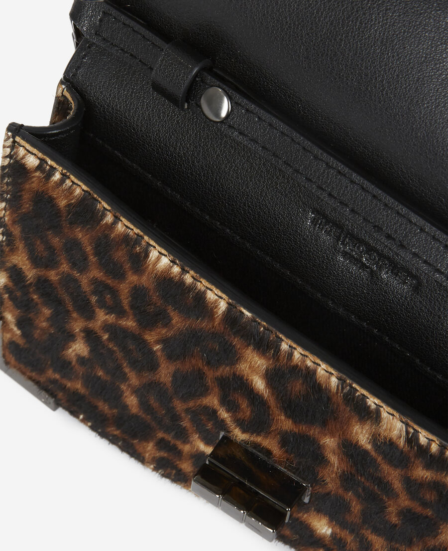 small emily pouch in leopard print leather
