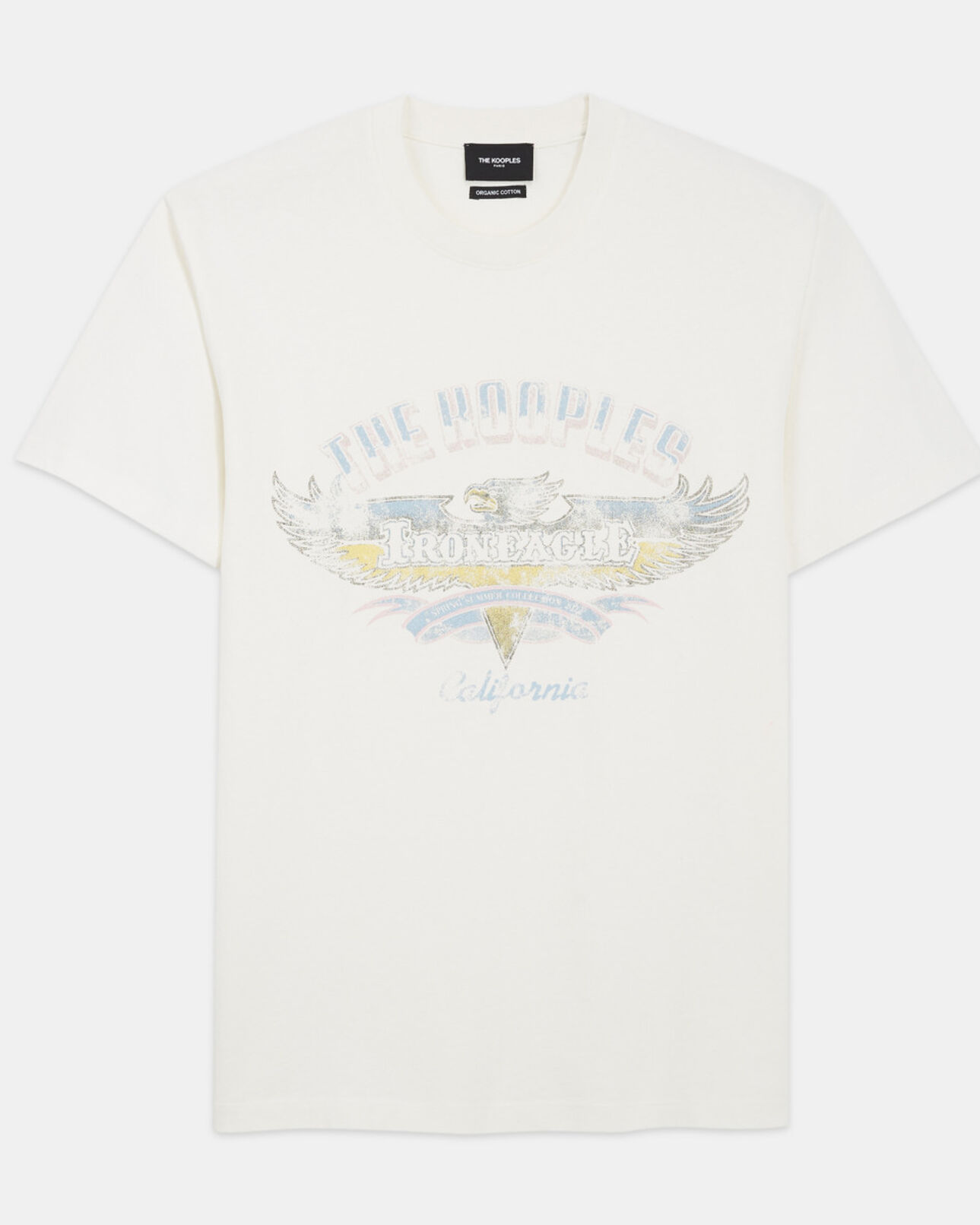 The Kooples HOMBRE ECRU camiseta blanco crudo algodón águila redondo