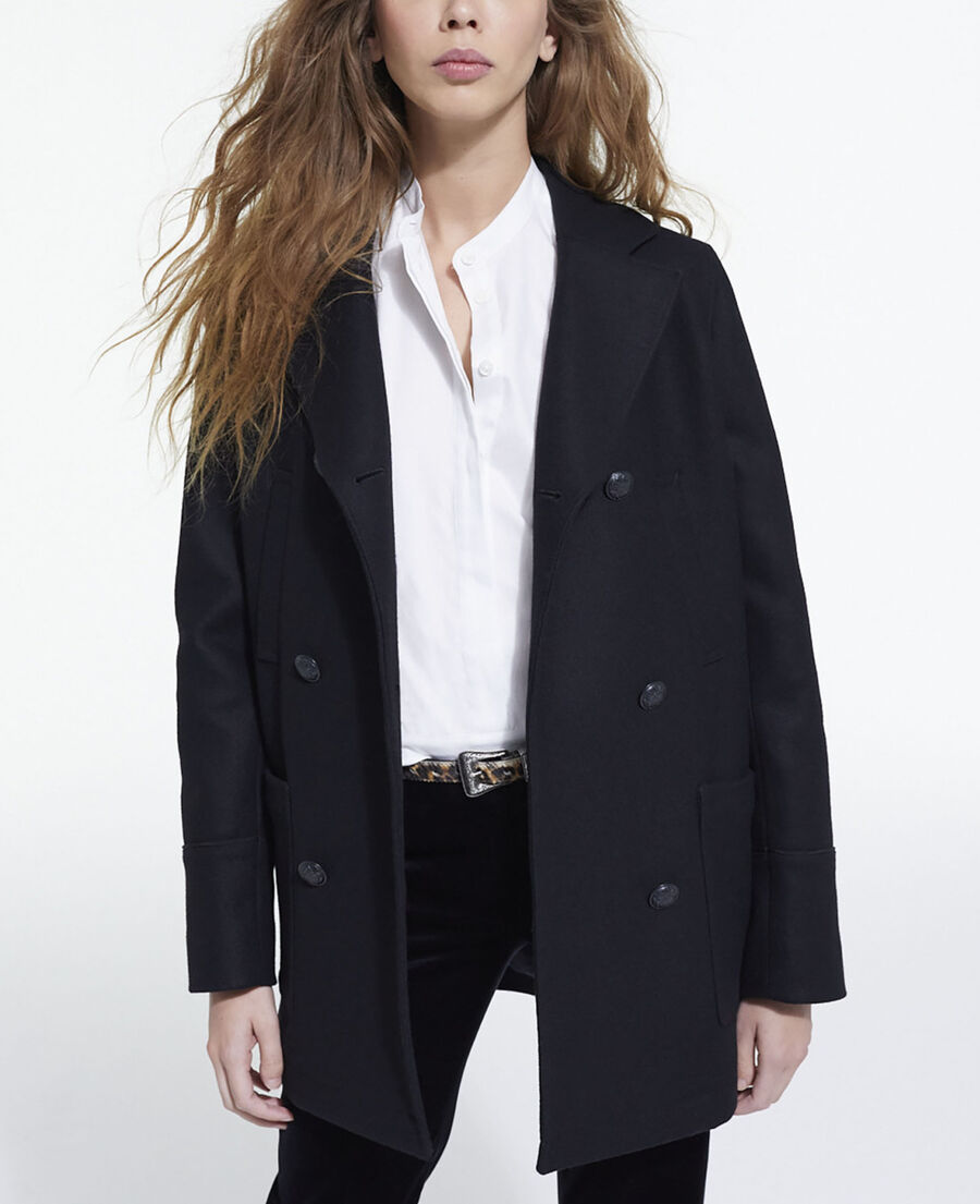 manteau en laine doublure léopard