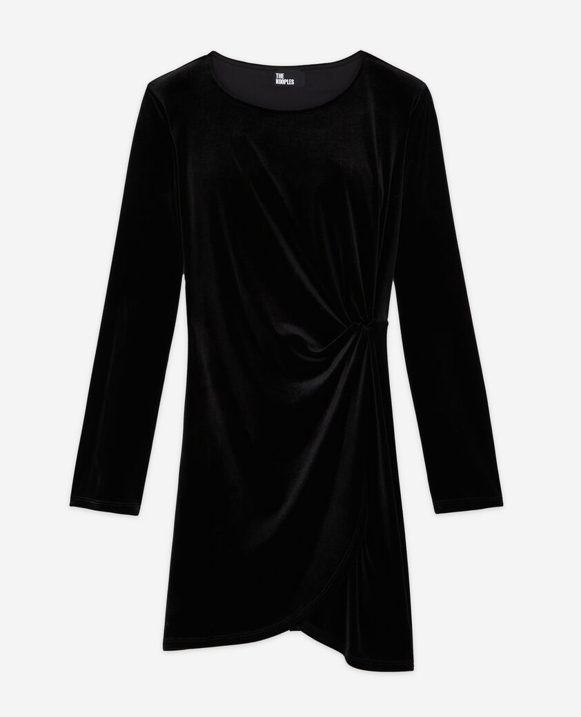 The Kooples WOMEN BLACK short black velvet dress