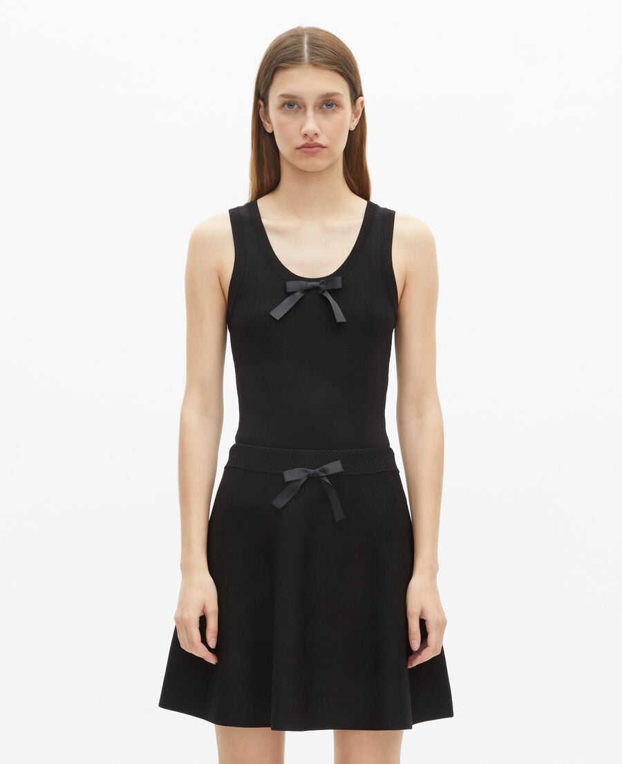 The Kooples DAMEN BLACK kurzer rock aus schwarzem strick