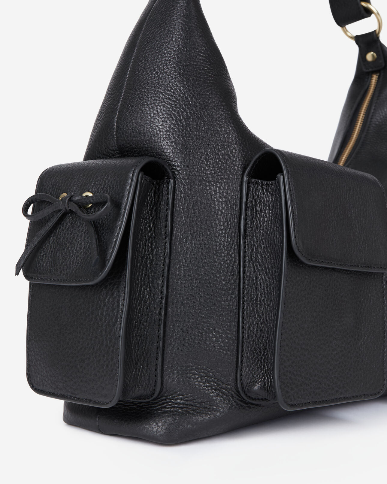 The Kooples WOMEN BLACK black leather amelia xl bag
