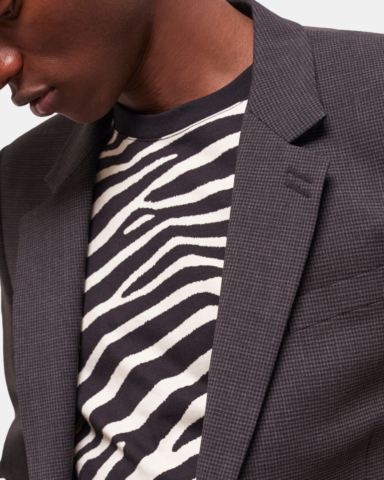The Kooples MEN BLACK GREY wool suit jacket
