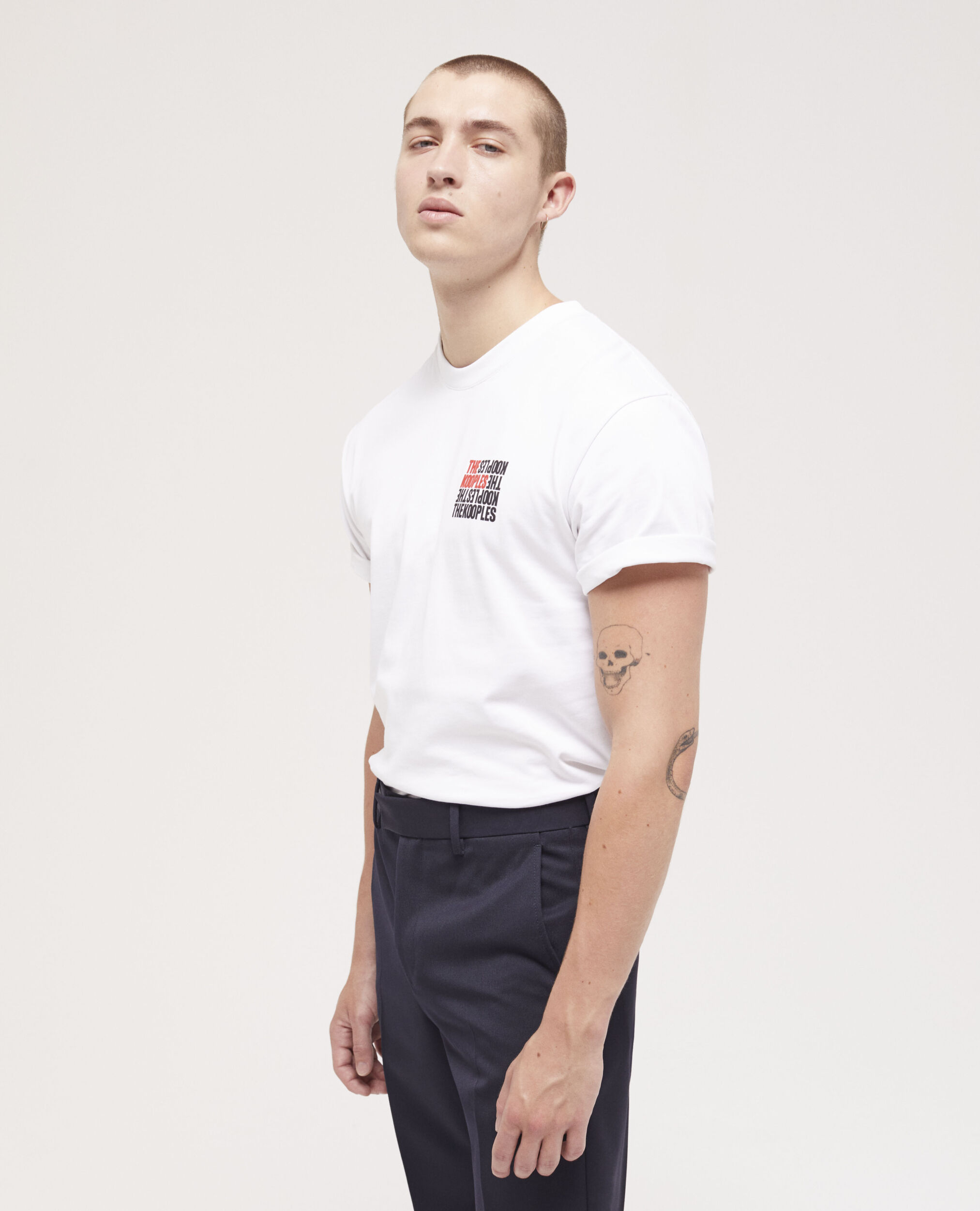 T-shirt Homme logo The Kooples blanc, WHITE, hi-res image number null