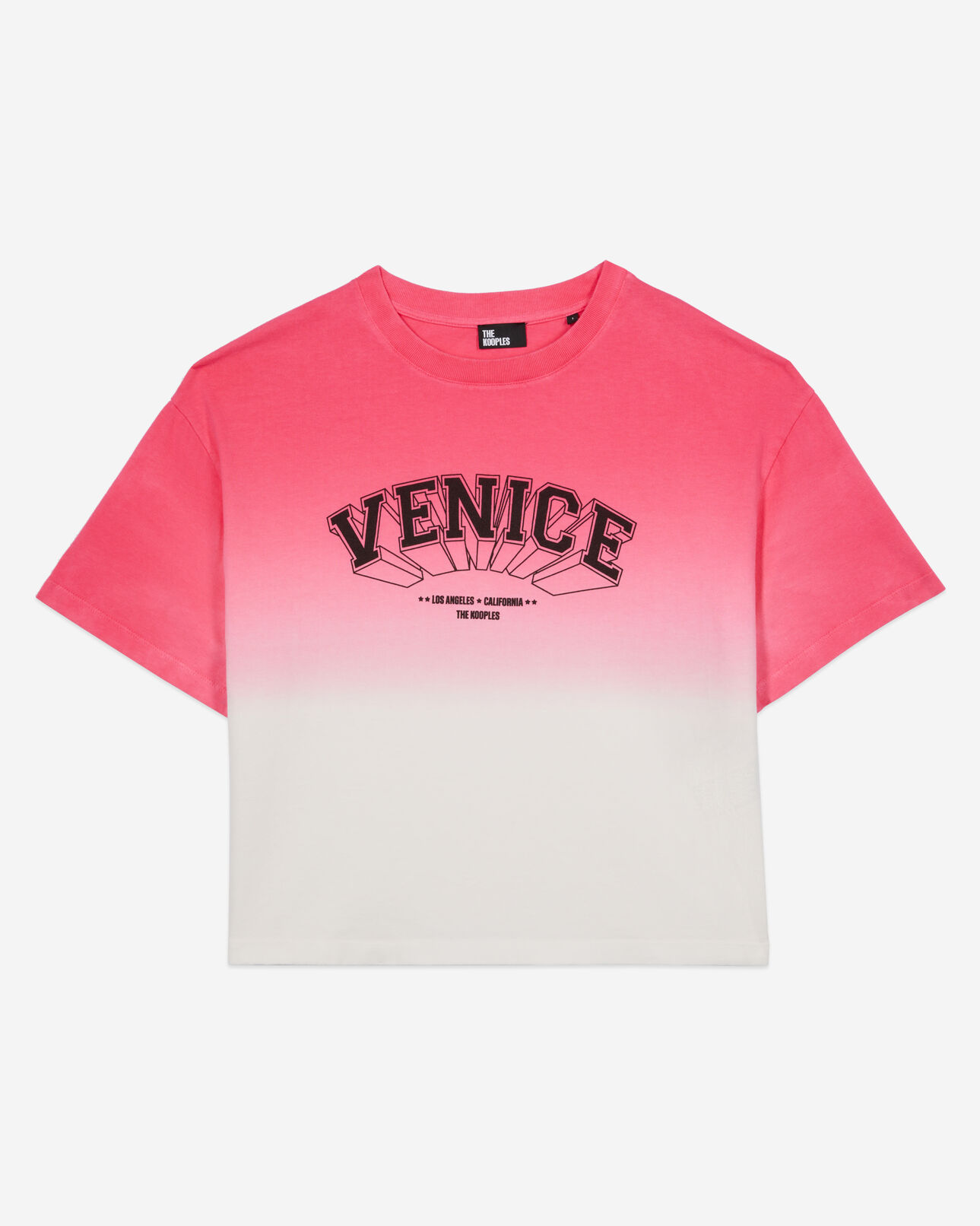 The Kooples WOMEN RETRO PINK gradient pink t-shirt with venice serigraphy