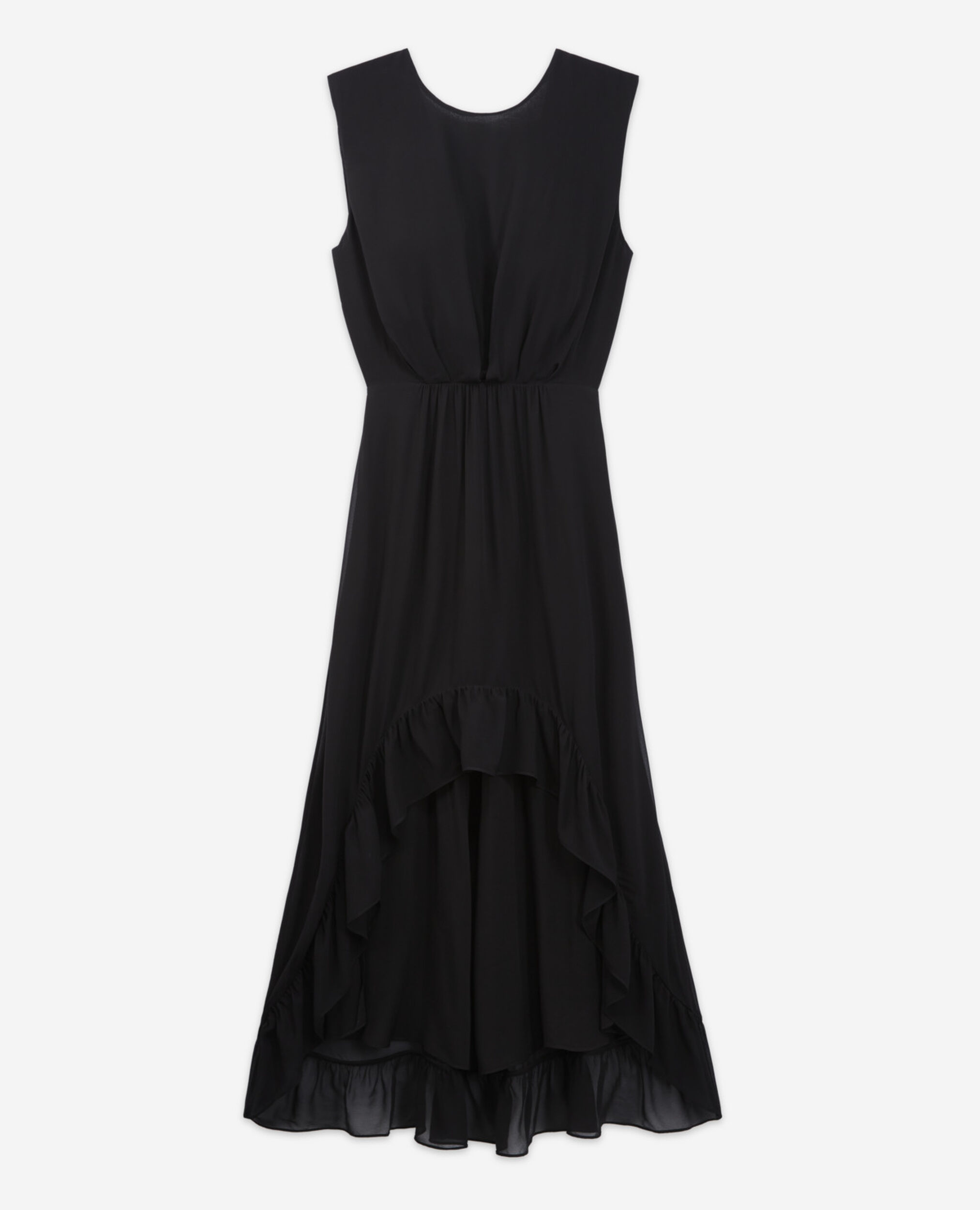 Long semi-sheer dress, BLACK, hi-res image number null