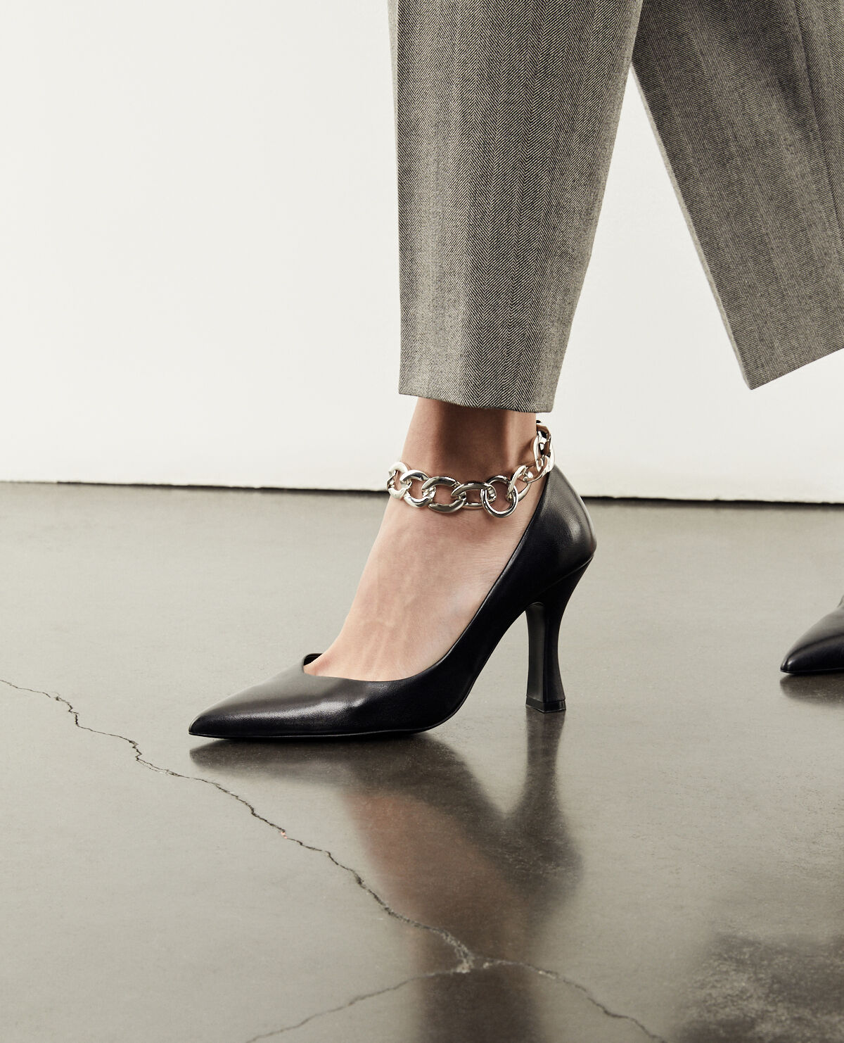 Hypnotize Black Pu Stud Detail Strappy Stiletto Court Heels | Court heels,  Public desire shoes, Stiletto heels