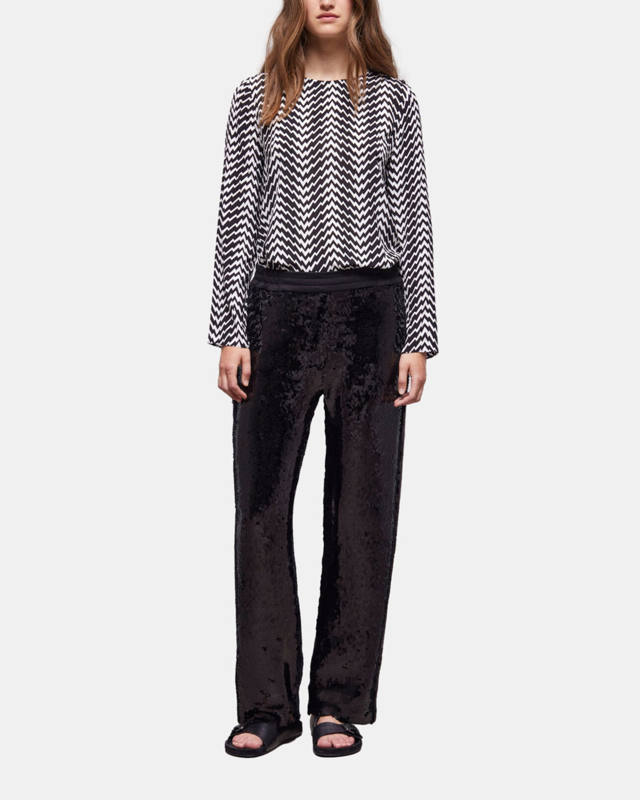 The Kooples WOMEN BLACK black sequin pants
