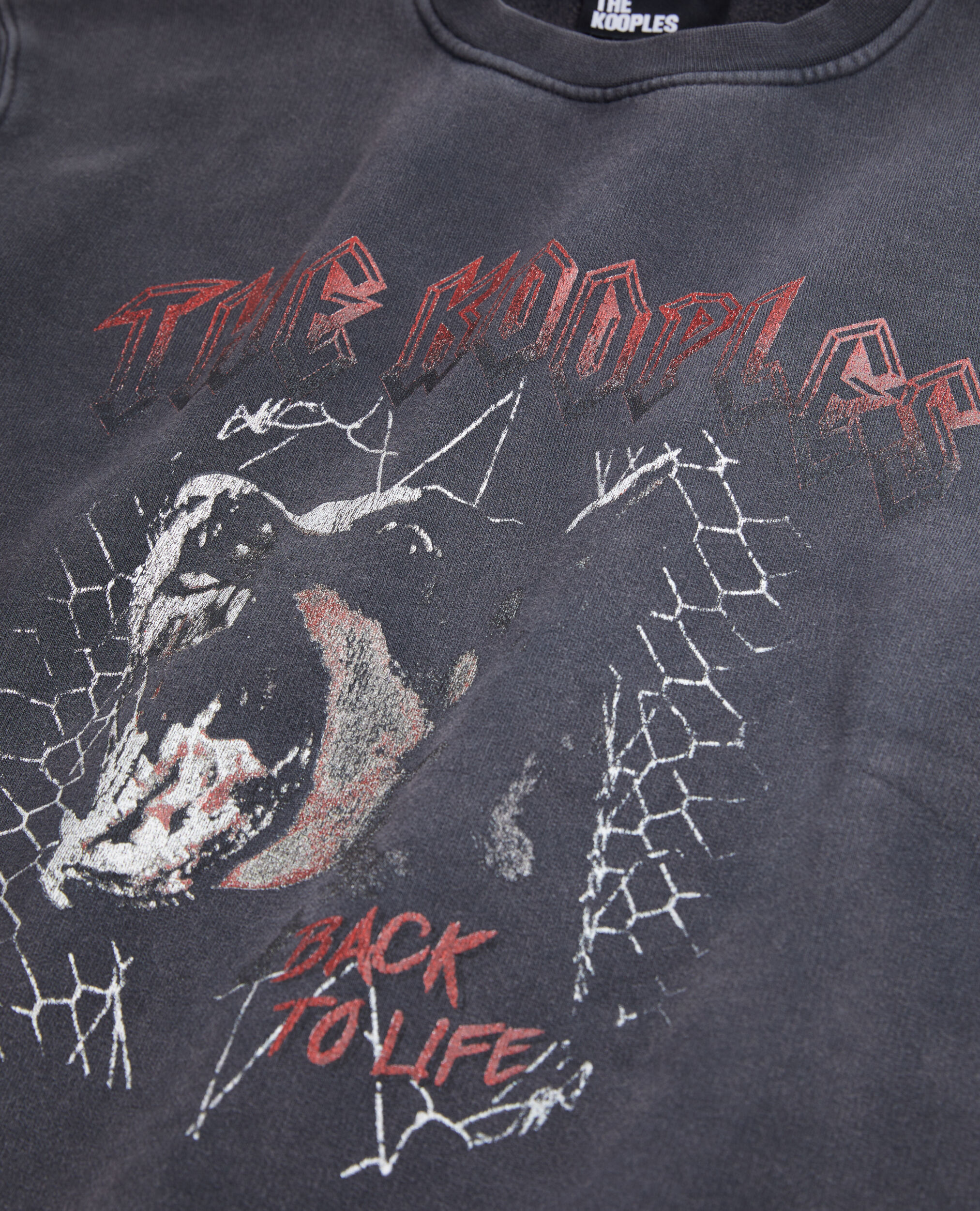 Men's Black sweatshirt with Barking dog serigraphy, BLACK WASHED, hi-res image number null
