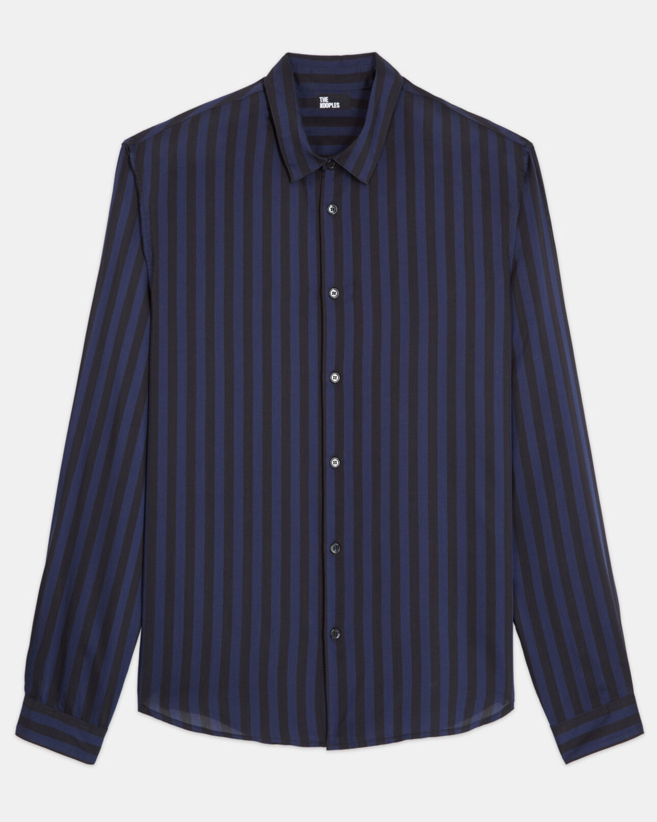 The Kooples MEN NAVY / BLACK striped shirt with classic collar