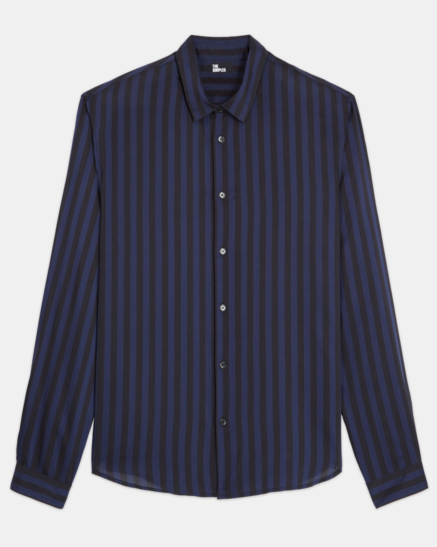 Striped shirt with classic collar, NAVY / BLACK, hi-res image number null