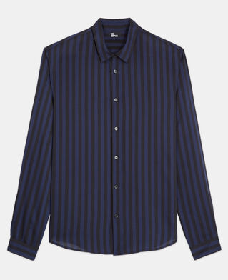 The Kooples HOMME NAVY / BLACK chemise col classique à rayures