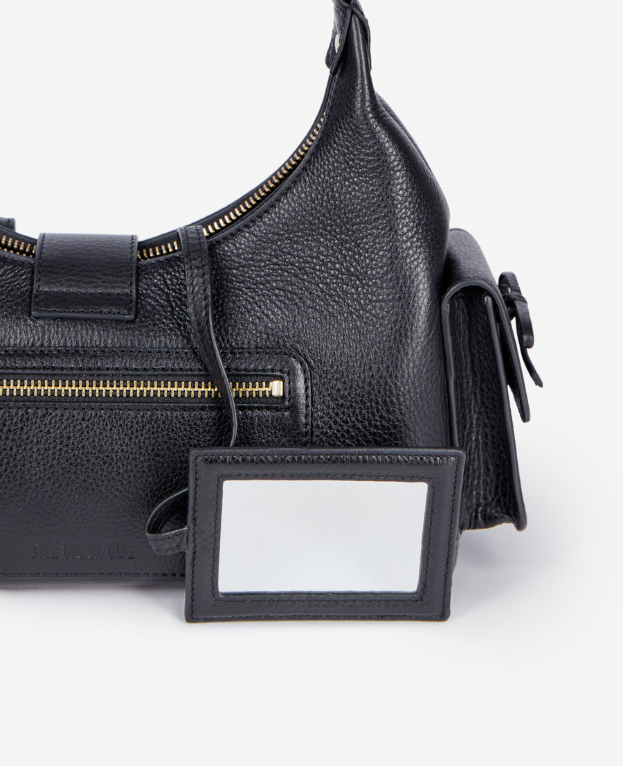 The Kooples WOMEN BLACK black grained leather amelia bag
