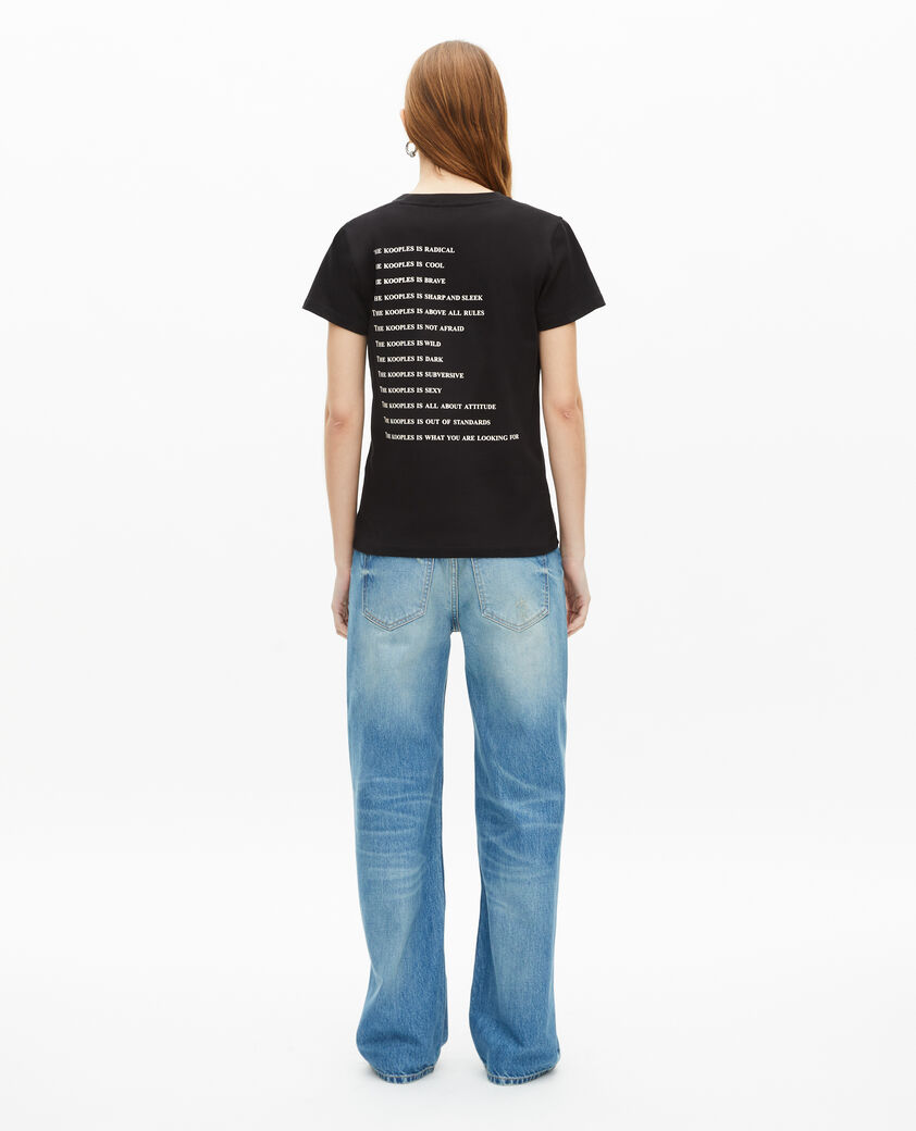 The Kooples DAMEN BLACK was is ein schwarzes t-shirt mit neoneffekt