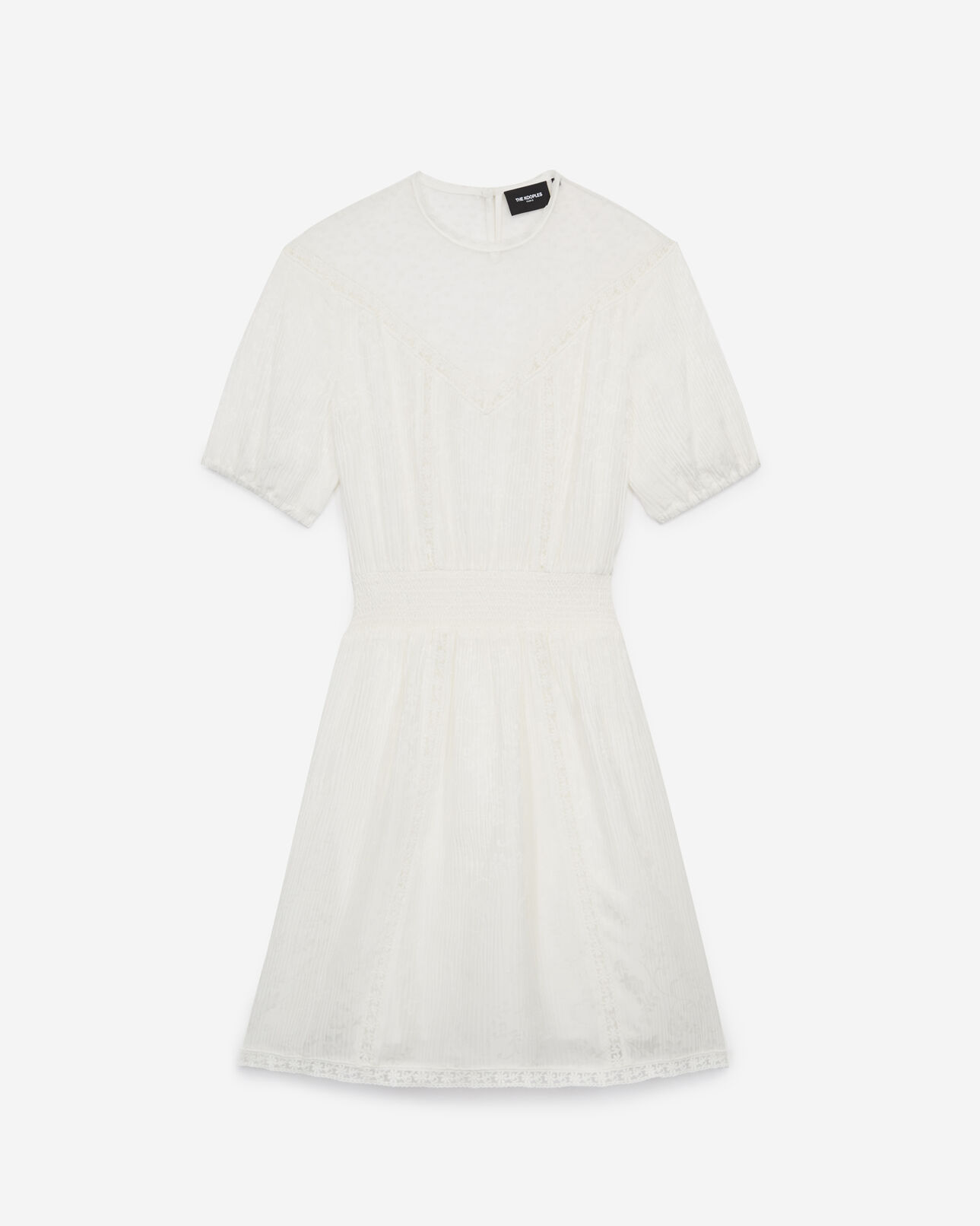 The Kooples FEMME ECRU robe fluide détails dentelle