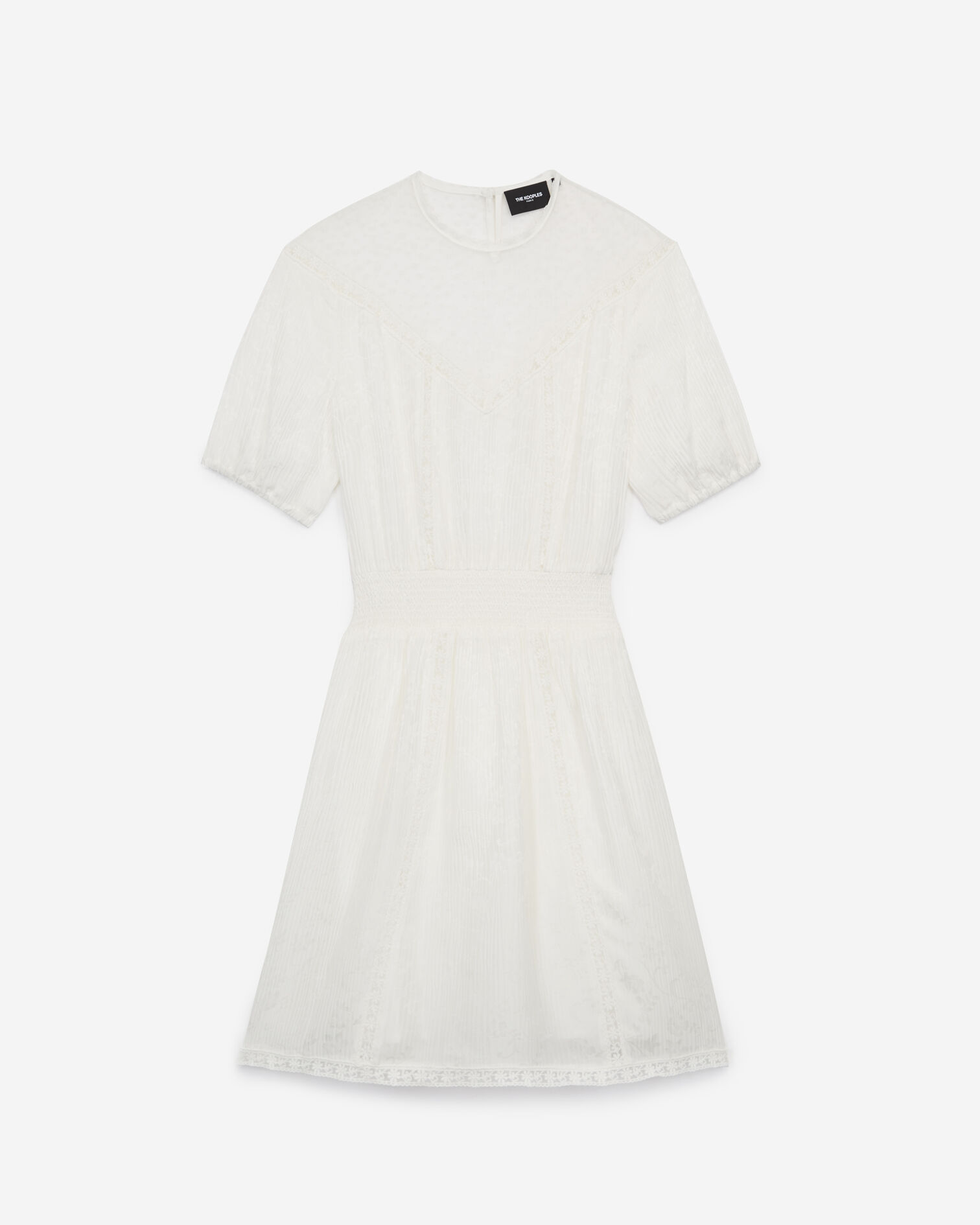 Robe fluide détails dentelle, ECRU, hi-res image number null