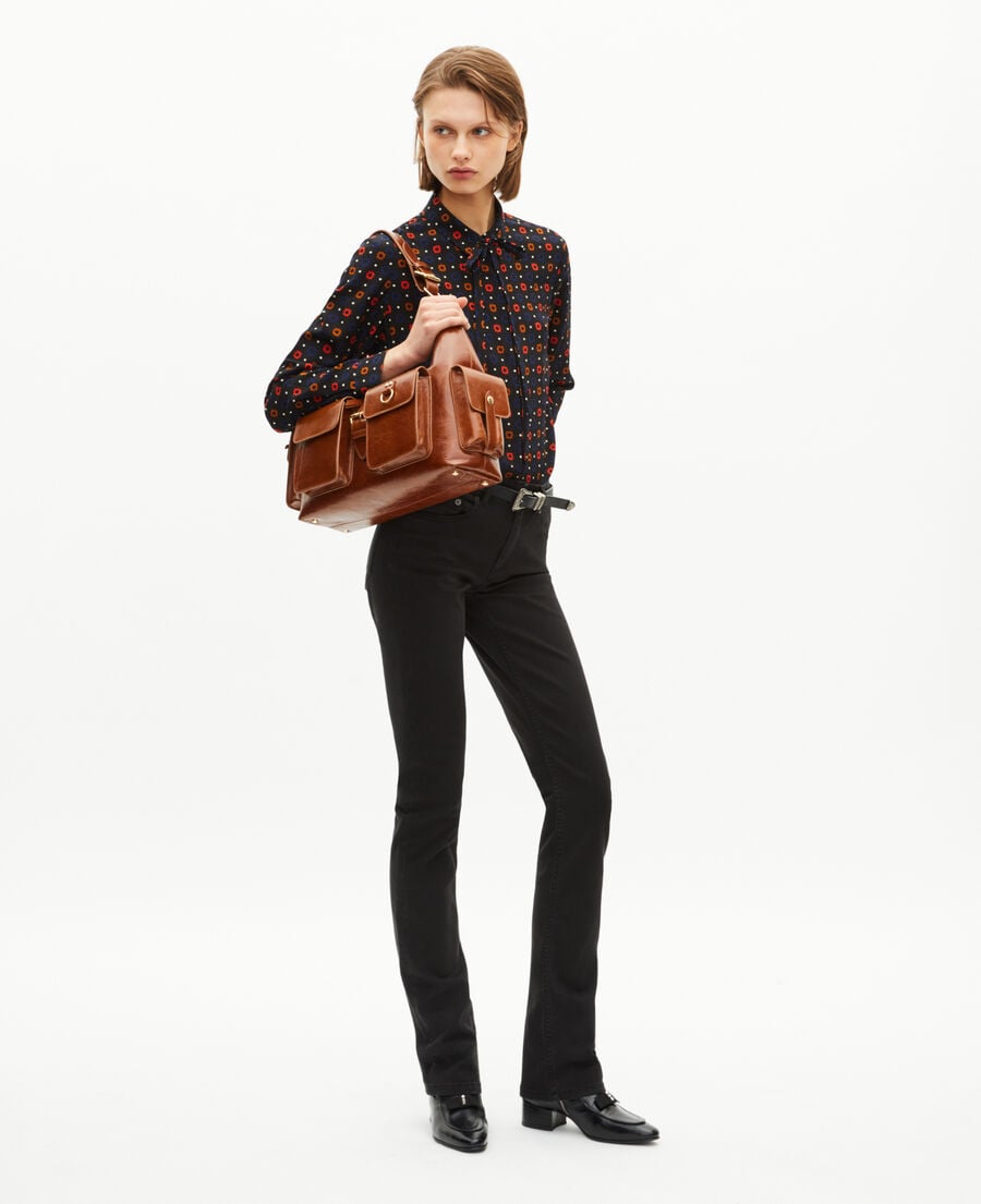 The Kooples F BROWN amelia xl bag in brown cracked leather