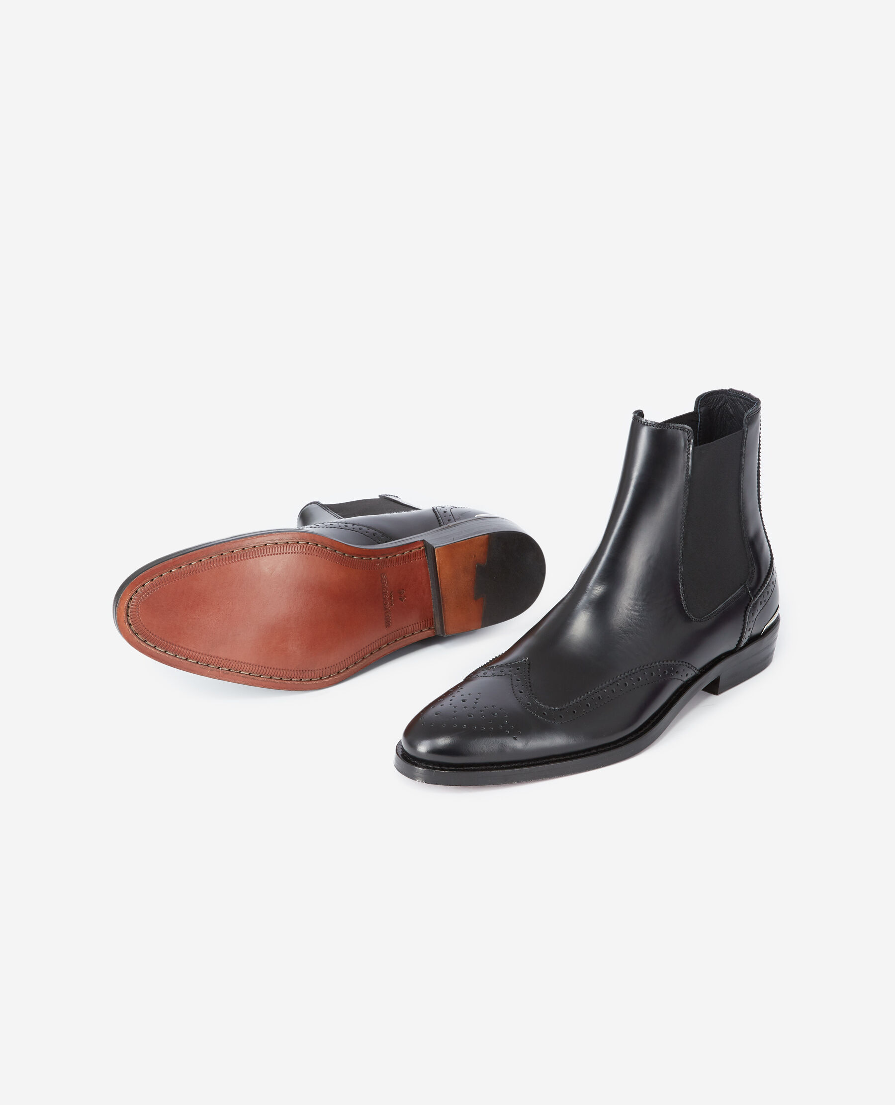Black Chelsea boots with broguing | The Kooples