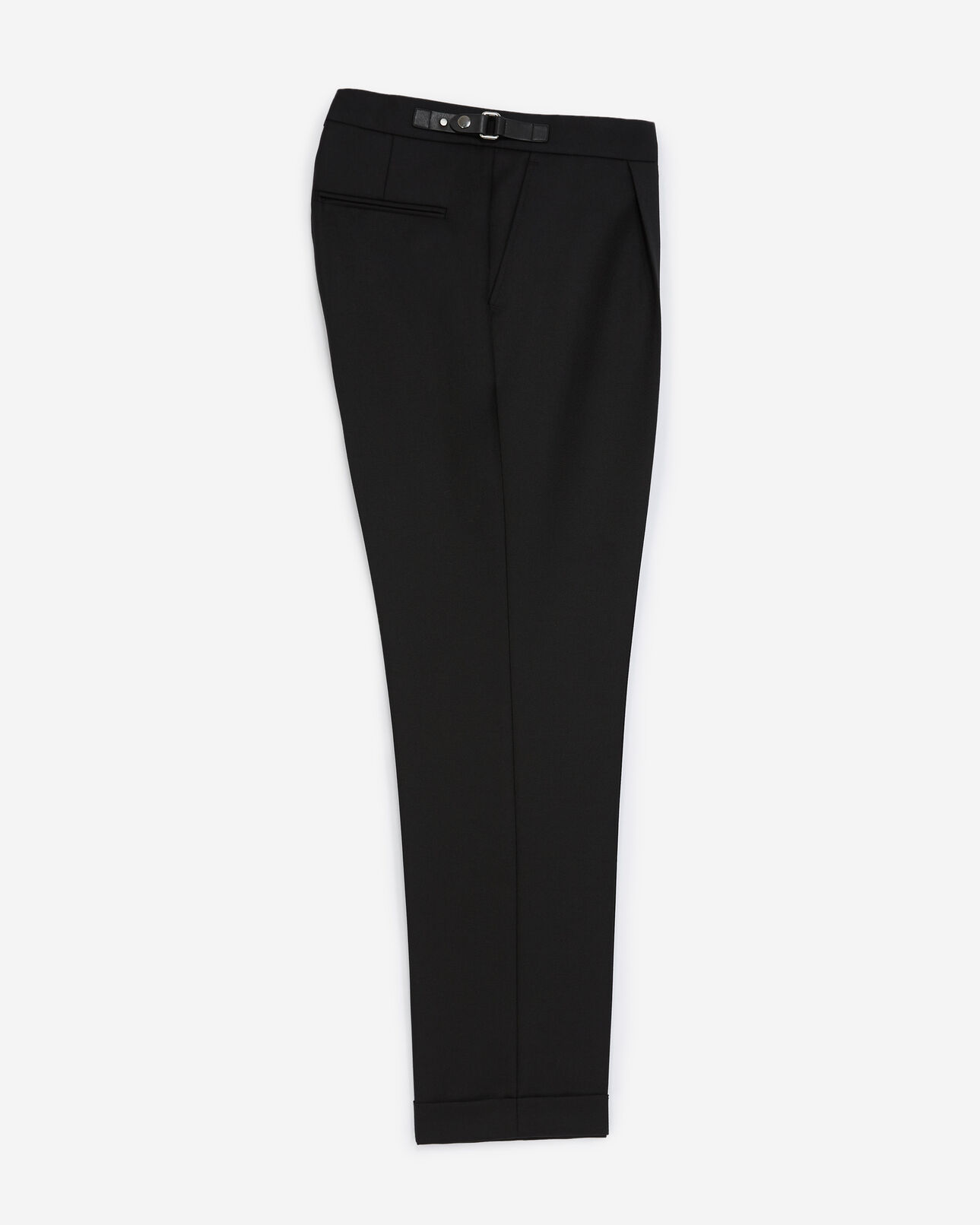 The Kooples MEN BLACK straight black wool blend pants with pleats