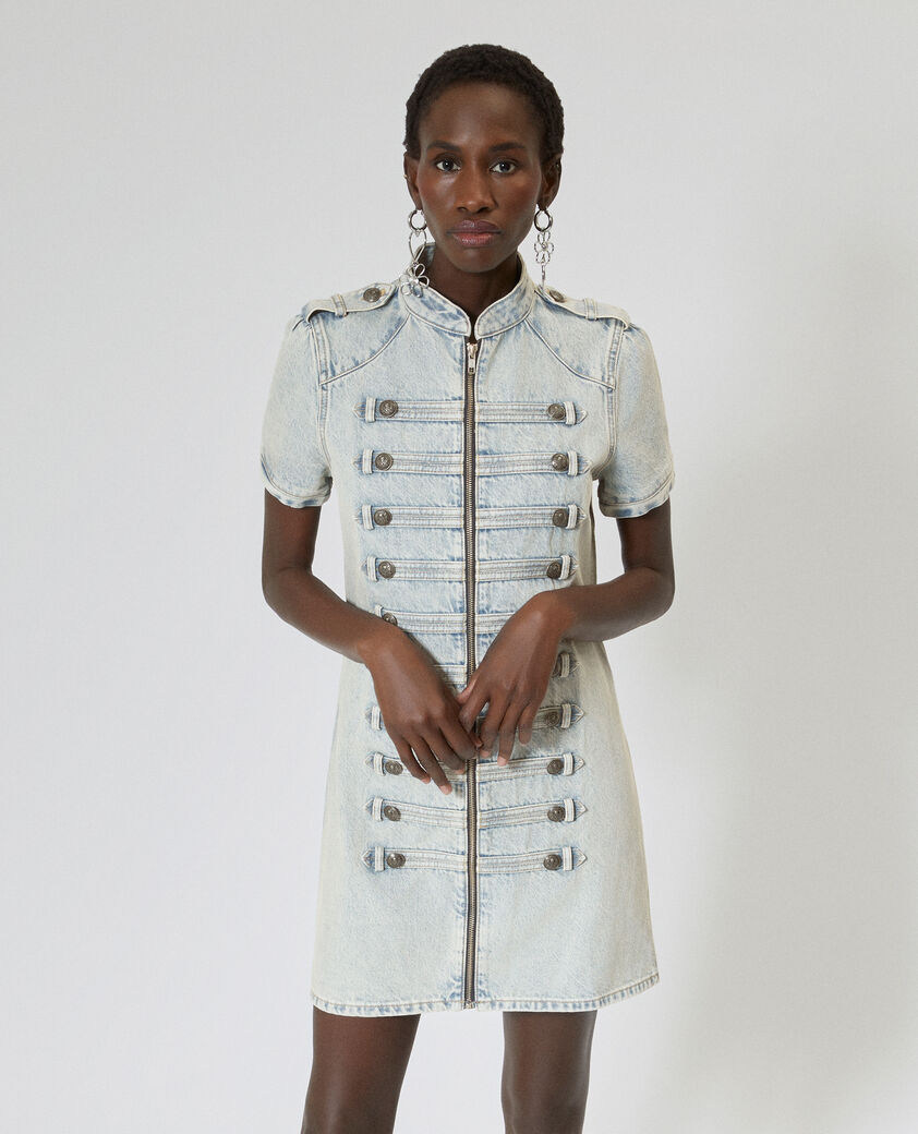 The Kooples F BABY BLUE blue denim short dress