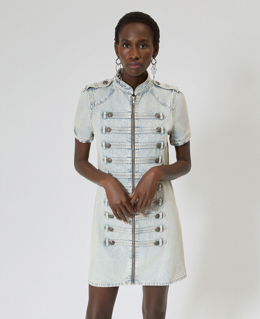 The Kooples F BABY BLUE blue denim short dress