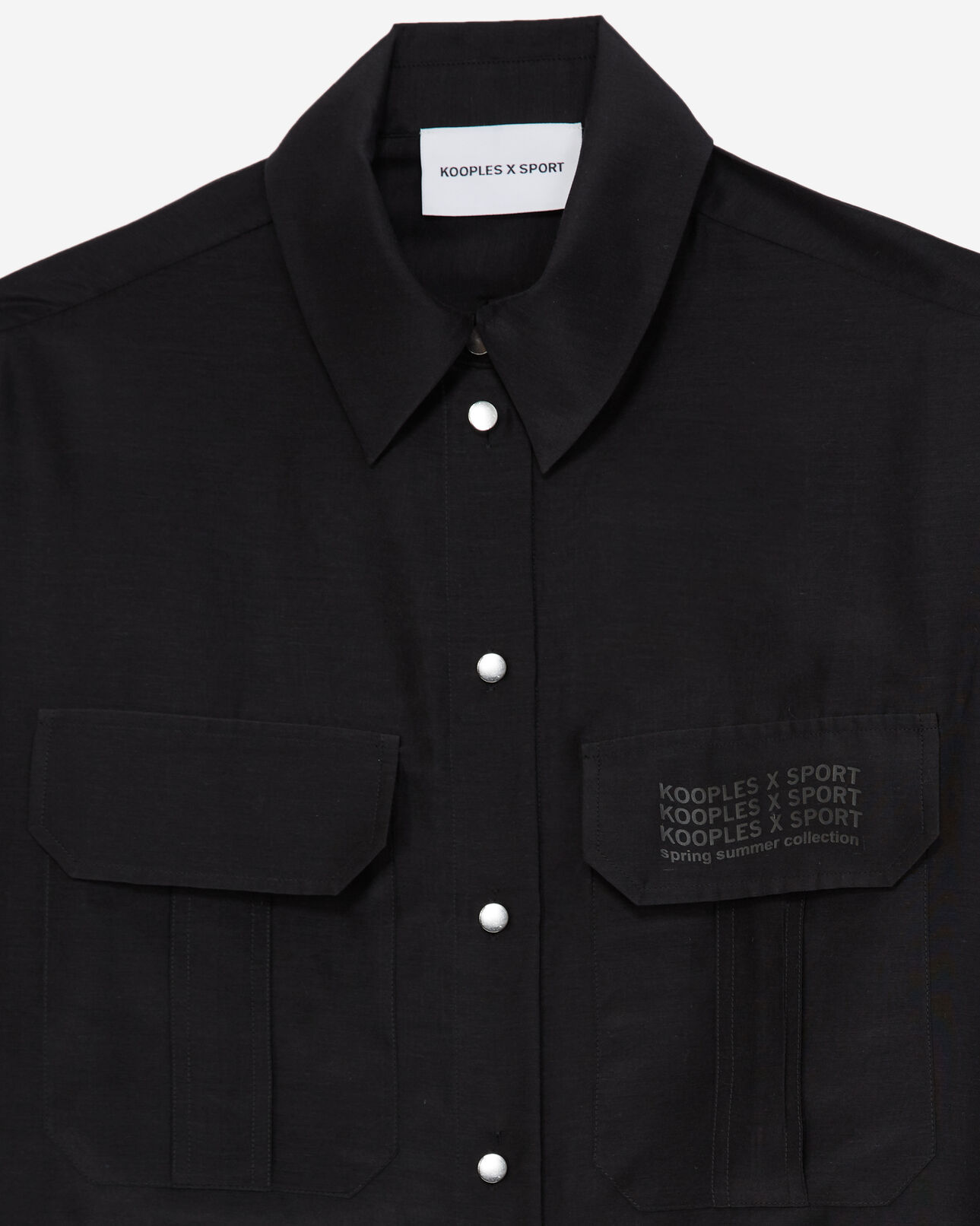 The Kooples WOMEN BLACK long black shirt with breast pockets