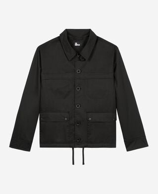 The Kooples HOMME BLACK parka courte à capuche noire
